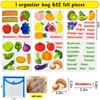 PENGFULL Felt Fruits and Vegetables Learning Pieces,62 Felt Board Pieces