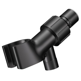 Adjustable Handheld Shower Head Holder- Premium ABS Bracket- Brass Ball 360 Degree Rotatable Arm Mount and Hose Connector, Shower Adapter- Easy Install and Replacement Parts, MAYYAYA (Mate Black)