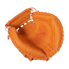 ZETT BRCB31212 Soft Baseball Catcher Mitt, Neo Status, For Right Throwing, Orange (5600)