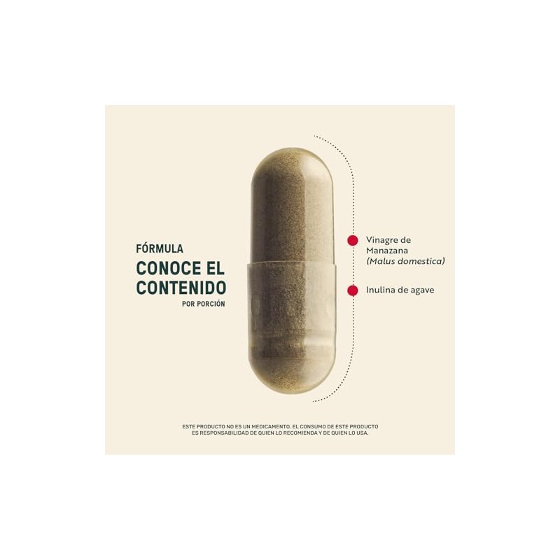 LIFE 360 Vinagre de Manzana Prebióticos 270 cápsulas 1938mg pporción