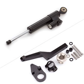 FXCNC Motorcycle CNC Steering Damper Stabilizer Buffer Control Bar With Mounting Bracket Kit Full Set Compatible with Ninja 600 ZX636 ZX6R ZX-6R 2009-2020