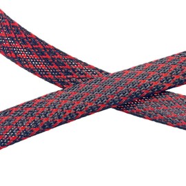 Aibole 25Ft-1/2 Black＆Red Cable Management Cord Protector Braided Wire Loom Braided Cable Sleeve for Television, Audio, Computer Cables, Prevent Pet from Chewing Cords…