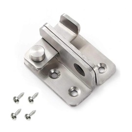 YUE QIN Door Lock Small Door Lock Bolt Hasp Padlock Stainless Steel with Fixed Screw (Opens on Right Side)
