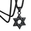 Bestyle Men's Necklace, Hexagonal Star Pendant, David Star, Stainless Steel,