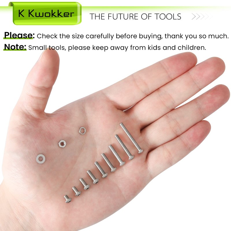 810Pcs M3 Hex Button Head Machine Screws, 4mm to 25mm