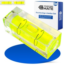 Rectangle Level Set of 5 with 40 x 15 x 15 mm Bubble Spirit Level Small Dragonfly Water Scale Leveling Can Level for Caravan Camera DIY Spirit Level Bullseye