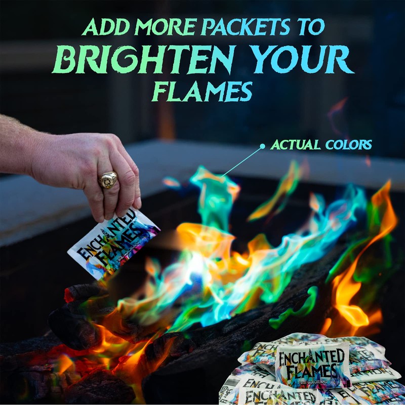 Enchanted Flames Pack of 12 Fire Changing Color Packets for