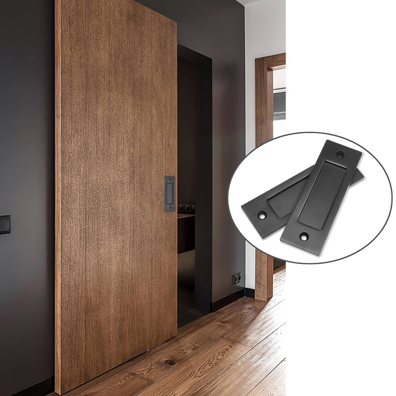 Eco-Fused 2 x Finger Pull Handle for Sliding Doors (Black)