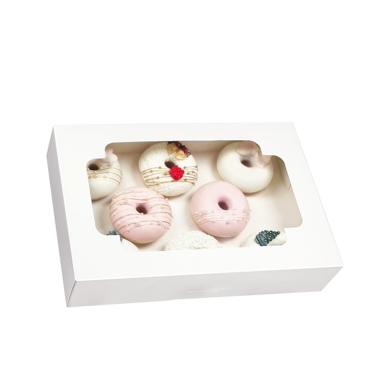 Gcardist Auto-pop Up White 30.5x20.3x6.4cm 6Pcs Cookie Box with Window