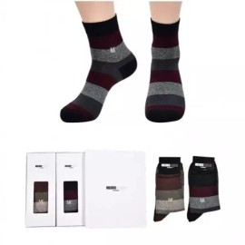 Gold Smile [골드스마일]남자 브랜드양말 스트라이프 중목양말 2족 선물세트 신사 구정선물 [Goldsmile] Men's Brand Stripe Mid-Calf Socks 2-Pair Gift Set Gentleman's Gift [2 pairs]