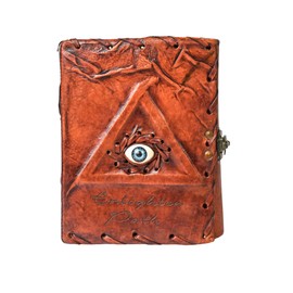Hocus Pocus Book of Spells Hocus pocus Spell Book prop Leather Journal Writing Book of Shadows Third Eye Antique Deckle Edge Paper Grimoire Vintage Journal With Clasp Lock Decorations Decor Witchcraft Supplies Christmas Gift For Men & Women