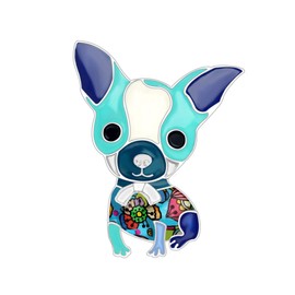 DOWAY - Broche de esmalte para perro, diseño de dibujos animados azul