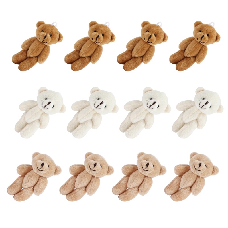 12 Pcs Mini Stuffed Bears Comfortable Soft Cute Mini Teddy