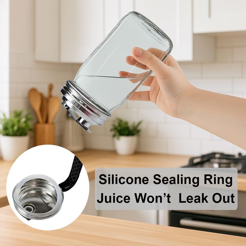 Stainless Steel Mason Jar Pour Spout & Juicer Lid, Reusable