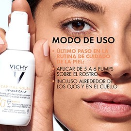 VICHY Protector Solar Facial UV-Age Daily Anti-Edad con Color FPS50 Vichy Capital Soleil 40 ml                                                        