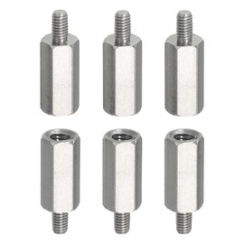 PATIKIL Standoff Screws, 6pcs M3x5mm Male to M4x13mm Female 304 Stainless Steel Thread Reducing Hex Standoff Spacer Screw Nuts Thread Adapters Reducer Extender Conversion Fasteners