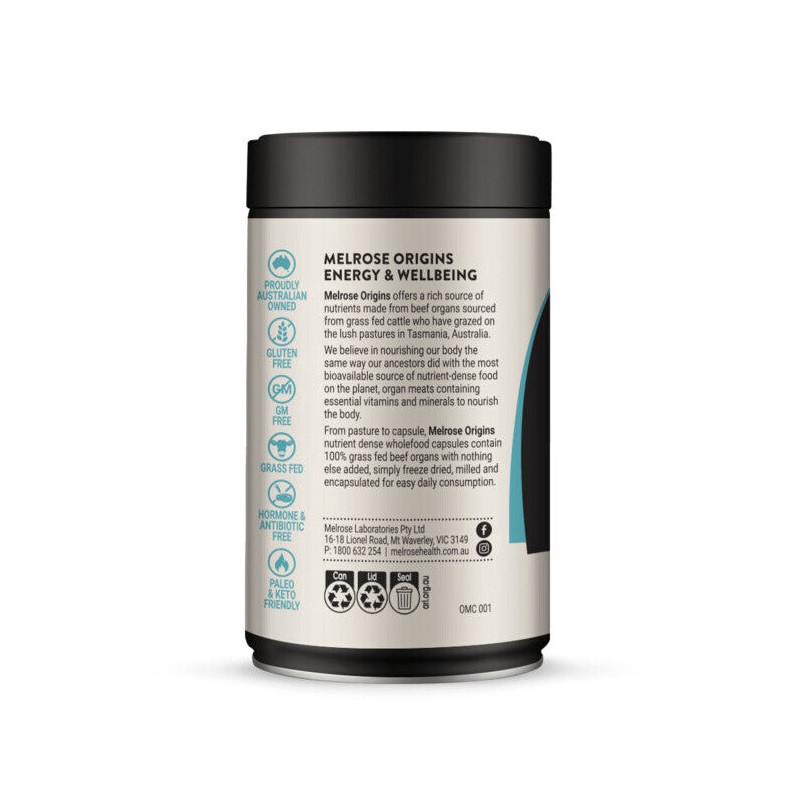 Melrose Origins Energy and Wellbeing, 120 Capsules