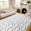 WITSHOCK 9x12 Area Rugs: Washable Non-Slip Geometric Boho Print Pattern
