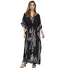 Riviera Sun Caftán Caftans para Mujer, Negro, XL