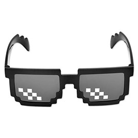 Kizrr Thug Life 8-Bit Pixel Pixelated Mosaic Sunglasses! Retro Geeky Gamer
