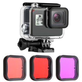 SOONSUN Waterproof Housing Case with Dive Filters for GoPro Hero 5 6 7 Black, Hero (2018) – 45M Underwater Dive Housing Shell with Red, Light Red, Magenta Filters for GoPro 5/6/7 Black Cameras