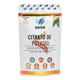 Citrato De Potasio 2 bolsas con 120 capsulas cu.  Suplemento Alimenticio  Alta Biodisponibilidad  Saisa Herbal  Ayuda A Prevenir Cálculos Renales,