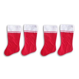 Holiday Time Red Felt Christmas Stocking - Set of 4