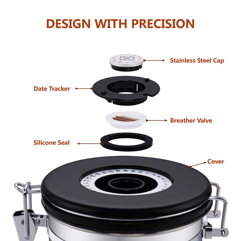 Magicafé Coffee Container Vacuum Sealed - with Co2 Valve Airtight