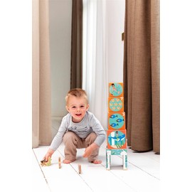 Scratch 276181229 Stacking Tower Pyramid with 3 Wooden Animals Ocean from 12 Months