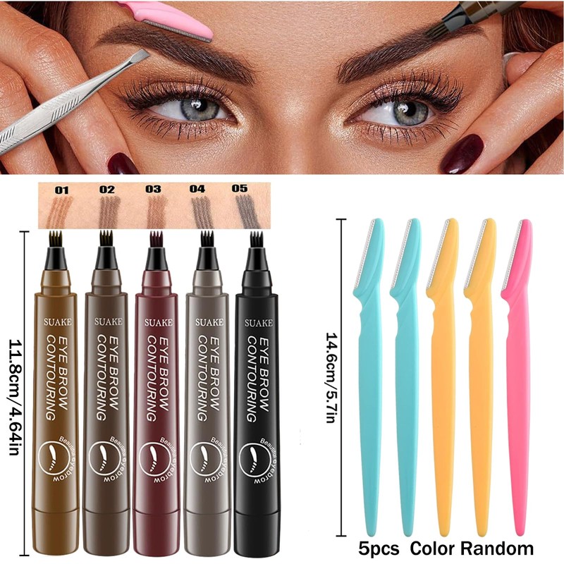 5 Colours Eyebrow Pencil, Eyebrow Pencil, Waterproof Eyebrow Pencil, Waterproof