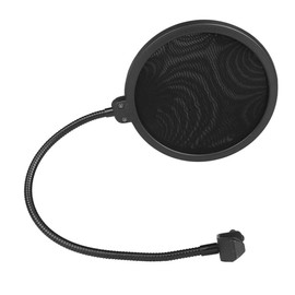 Microphone Pop Filter Cover for Mic Windscreen Metal Isolation Shield for Vocal Recording Black - axGear