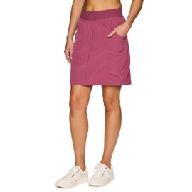 RBX Active Fashion Skort for Women, Long Length Golf/Pickleball Skirt with Inner Compression Short, Flat-Front Waistband Berry Beauty S