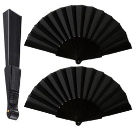 FNSIGHD 2 Pcs White Hand Fan Folding, Chinese Bamboo Folding Fan, Sturdy and Durable Paper Fans Handheld, for Dancing, Party, Wedding Gifts, DIY Decoration, Home Decorations, Birthday Gifts