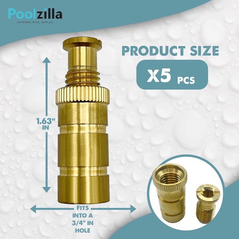 Poolzilla Pool Safety Cover Brass Anchors for Concrete and Pavers
