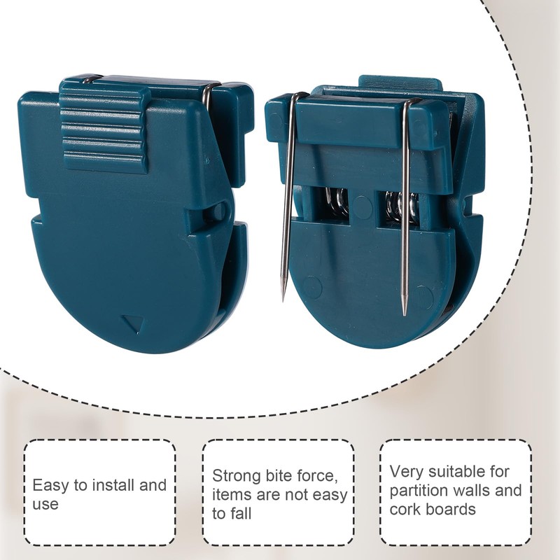 BOXOB 24pcs Cubicle Pins, Plastic Cubicle Clips for Fabric Walls
