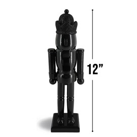Nutcracker Ballet Gifts Wood Nutcracker Figures Decorations, Christmas Holiday Home Decor, 12-inch, Solid Black
