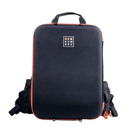 IAMRUNBOX Backpack Lite, Water Resistant, Fits Laptop for Commuting, Lightweight for Running/Cycling, Black with Orange Trim