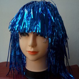 Foil Tinsel Wigs Fancy Dress Wig Party Wig Colourful Tinsel Wig Foil Tinsel Shiny Party Wig Wigs Shiny Cosplay Wig Women's Wig Accessory Carnival Costume Accessories Pack of 6