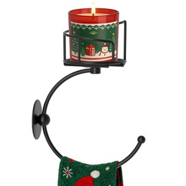 Hand Towel Holder for Bathroom with Vintage Wall Mounted Candle Holder, Rustproof Anti-Corrosion Alloy Unique Black Towel Hook, Sturdy Coat Hanger for Vintage Kitchen Bathroom Decor