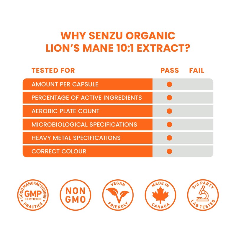 New! Lions Mane Supplement Capsules - 12,000mg 10x Concentrated High