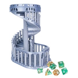 JstFrU DND Dice Tower with Tray for Role Playing Game (Classic Grey)