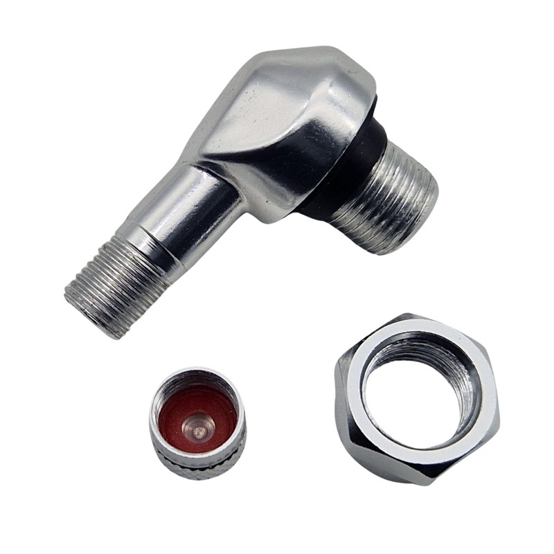 2x Motorcycle Aluminium Angle Valve Silver 11.3 mm Valves Angle