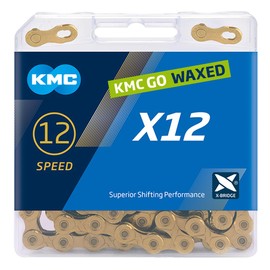 KMC X12 Ti-N Gold 126 Link Waxed Chain