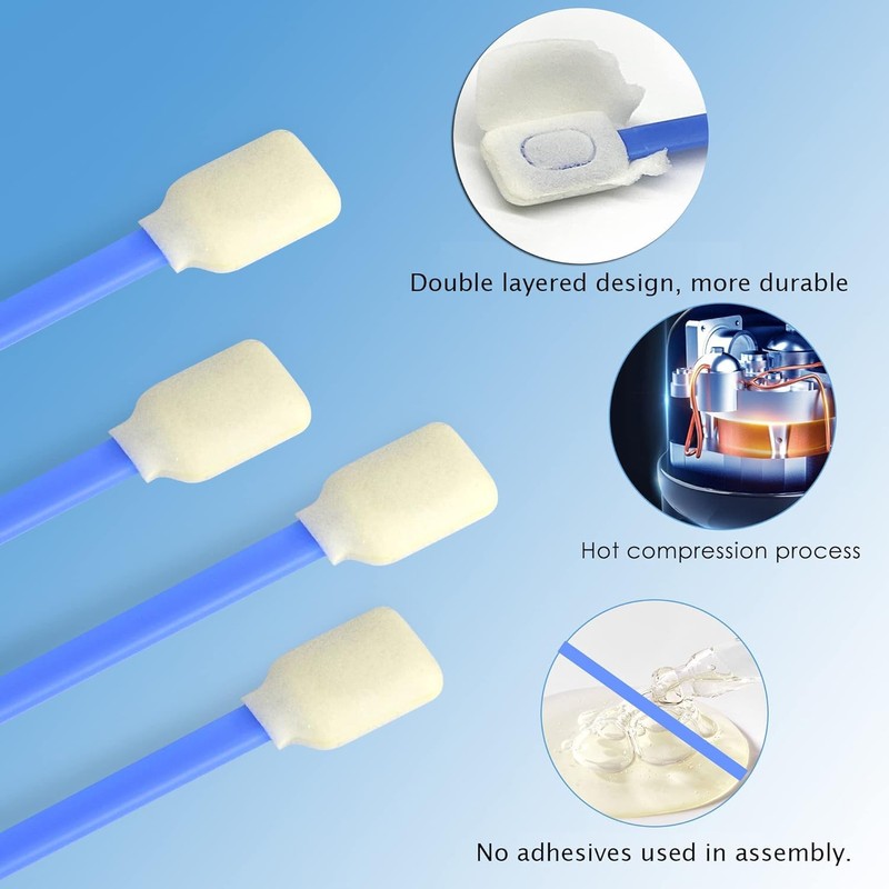 Wellgler's Foam Cleaning Swabs，Dust-Free Cleaning Sponge Tip Swabs for Printer