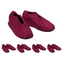 PATIKIL Shoe Covers, 5 Pairs Reusable Non Slip Shoe Protector Covers Washable Soft Shoe Cover for Home Indoors Labs, Dark Red