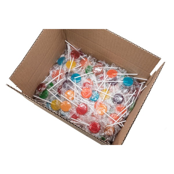 Sherwood Assorted Lollipops Fruit Candy - Box of 5 lb Assorted 5 Flavors Colors Bulk Box of Yummy Fruity Assorted Lolli pop Bulk Individually Wrapped