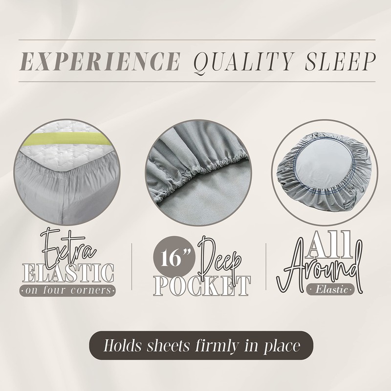 Elegant Comfort Eloise Marble Printed 6-Piece Sheet Set, 1500 Premium