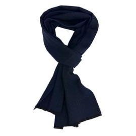 Wool Scarf Men's Scarf Women's Scarf Winter Scarf Warm Comfortable Soft Herringbone Pattern in Navy Black, Navy Black