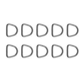 10 Pieces Stainless Steel 316 D Ring Welded 5mm x 30mm (3/16" x 1 3/16") Marine Grade Dee