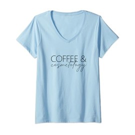 Womens Coffee And Dermatology Dermatologist Dermatology V-Neck T-Shirt